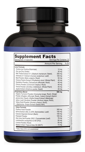 Suplemento Nutreb Liver Detox & Colon Cleanse 90 Cápsulas - Imagem 3