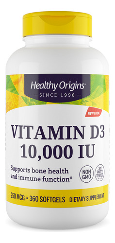 Vitamina D3 10.000iu Healthy Origins 360 Softgels