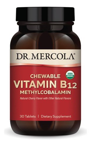 Suplemento Dr. Mercola De Vitamina B12 Mastigável 30 Comprim