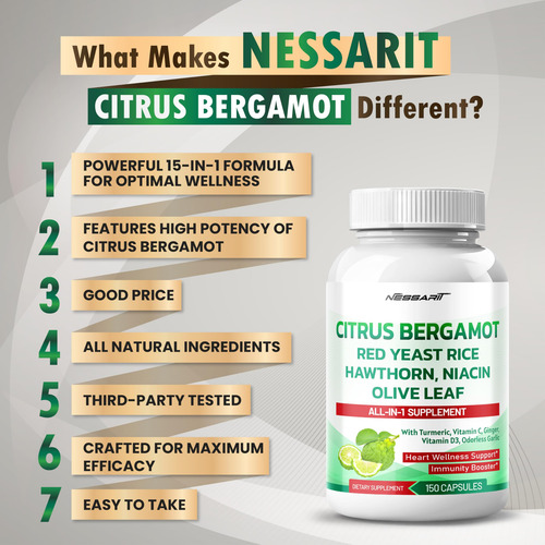 Suplemento Nessarit Citrus Bergamota 15 Em 1 150 Cápsulas - Imagem 4