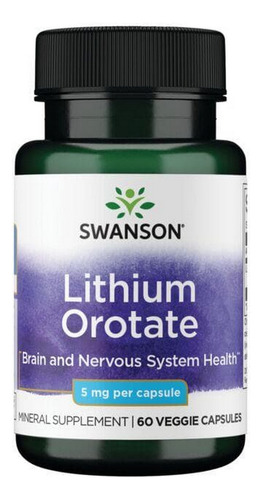 Orotato De Lítio 5 Mg 60 Cápsulas Vegetais Da Swanson Vitami - Imagem 2