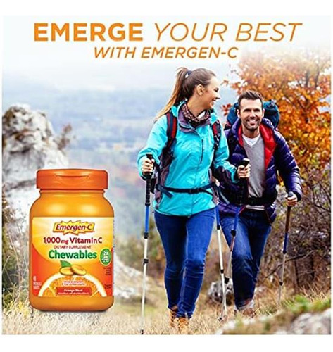 Vitamina C Emergen-c 1000 Mg Masticável 40 Comprimidos - Imagem 2