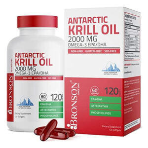 Óleo De Krill Antártico Bronson 2.000 Mg Com Ômega-3 Epa, D