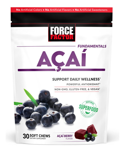 Suplemento Force Factor Açaí Soft Chews Immune Support 30u