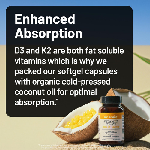 Suplemento Naturewise Vitamina D3 4000iu + K2 (mk7) 100mcg - Imagem 8