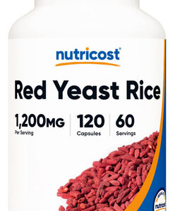 Suplemento Nutricost Red Yeast Rice 1200 Mg 120 Cápsulas