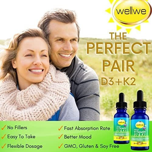 Wellwe 2 Garrafas Líquidas De Vitamina D3 K2 Gotas 5000 Ui C - Imagem 4