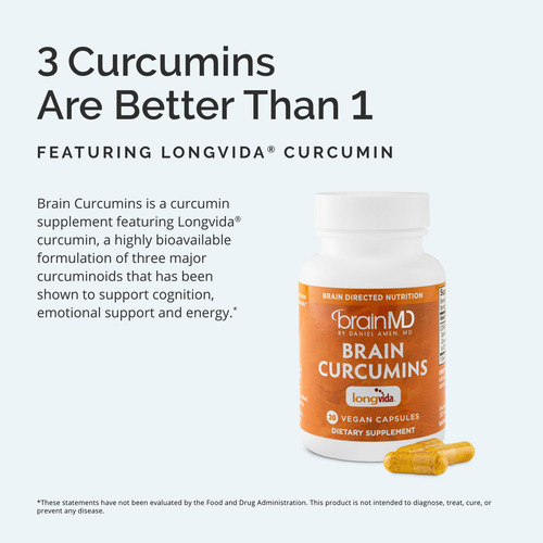 Suplemento Brainmd Brain Curcumins 30 Cápsulas Veganas - Imagem 3