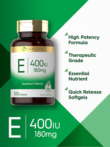 Suplemento Carlyle Vitamin E 400 Ui Cápsulas De Gelatina 300 - Imagem 3