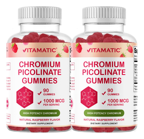 Suplemento Vitamático De Picolinato De Cromo 1000mcg Gummies