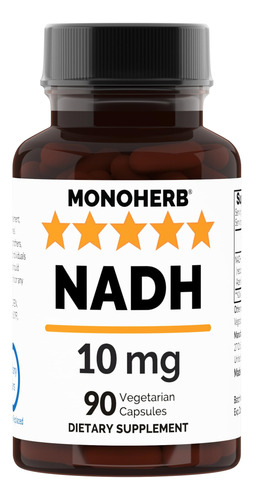 Suplemento Monoherb Nadh 10mg 90 Cápsulas Vegetarianas