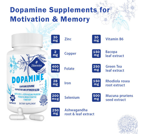 Suplementos De Dopamina Zdoroviye Com 500 Mg De Mucuna Pruri - Imagem 6