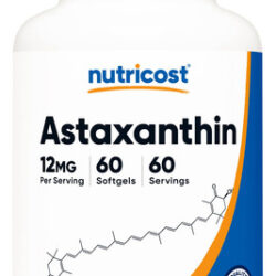 Suplemento Nutricost Astaxantina 12 Mg 60 Cápsulas Gelatinos