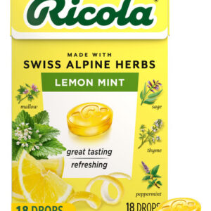 Throat Drops Ricola Sugar Free Lemon Mint 18 Gotas/caixa