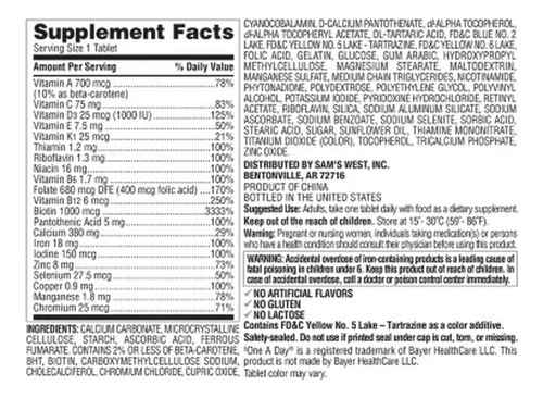 Multivitamínico Womens Members Mark 275 Comprimidos - Imagem 6