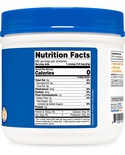 Casca De Psyllium Em Pó Nutricost 680g Sem Ogm, Sem Glúten - Imagem 5