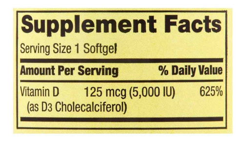 D3 125mcg 5.000iu Vitamina Spring Valley 400 Softgels - Imagem 9