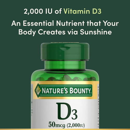 Nature's Bounty Vitamina D3 2000 Ui 350 Cápsulas Em Gel - Imagem 8
