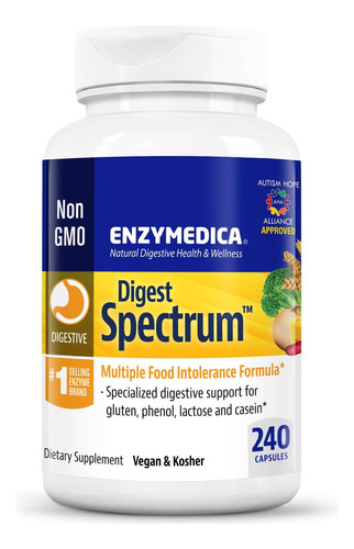 Enzymedica Spectrum, Enzimas Para Múltiplas Intolerâncias Al
