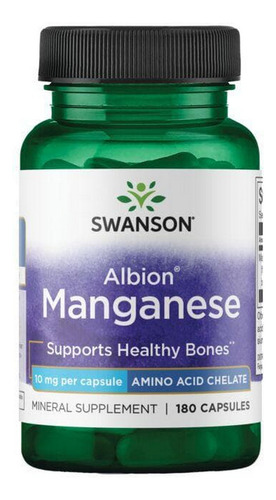 Albion Manganese 10 Mg 180 Cápsulas Da Swanson Vitamins