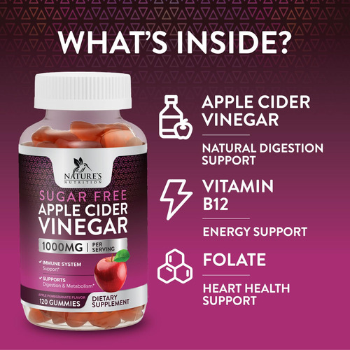 Suplemento Nature"s Nutrition Vinagre De Maçã Gummy 1000mg - Imagem 7