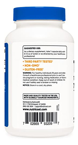 Suplemento Nutricost Tmg 750 Mg 120 Cápsulas - Imagem 3