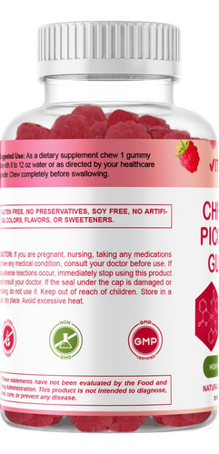 Suplemento Vitamático De Picolinato De Cromo 1000mcg Gummies - Imagem 6