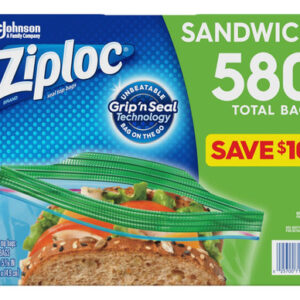 Sacos Ziploc Sanduíche 16,5cm X 14,9cm Com 580 Unidades