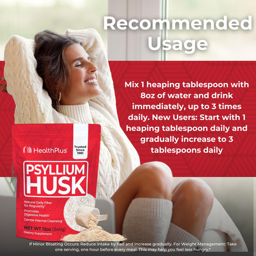 Suplemento Health Plus Psyllium Husk 355ml 48 Porções - Imagem 4