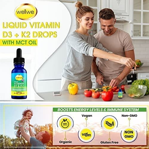 Wellwe 2 Garrafas Líquidas De Vitamina D3 K2 Gotas 5000 Ui C - Imagem 6