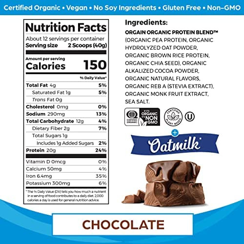 Proteína Em Pó Orgain Chocolate - Imagem 2