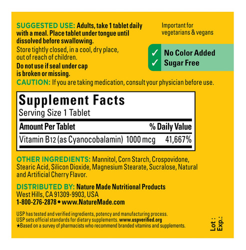 Suplemento Natural De Vitamina B12 Sublingual 1000mcg 50 Onç - Imagem 6