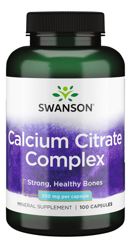 Suplemento Complexo De Citrato De Cálcio Swanson 250 Mg 100