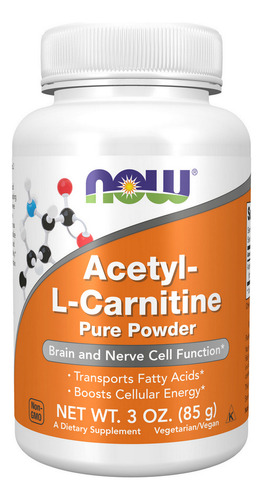 Acetil-l Carnitina Em Pó De 3 Onças Da Now Foods