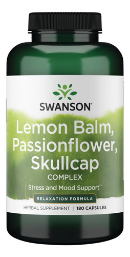 Suplemento Swanson Lemon Balm Passion Flower Skullcap 180 Ca