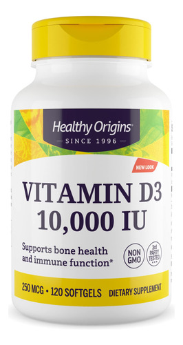 Suplemento Healthy Origins Vitamina D3 10.000 Ui 120 Cápsula