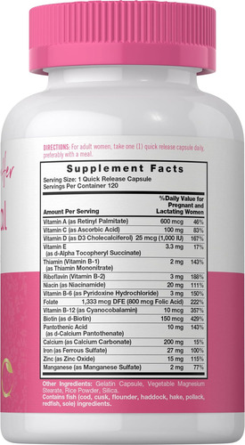Vitaminas Pré-natais Carlyle Para Mulheres | 120 Cápsulas | - Imagem 2