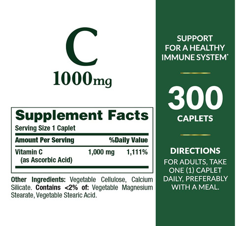 Suplemento De Vitamina C Nature"s Bounty 1000 Mg 300 Cápsula - Imagem 2