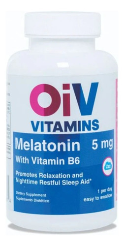 Suplemento De Melatonina Oiv (5 Mg) Com Vitamina B6 (60 Comp