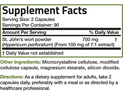 Bronson St. Johns Wort 700 Mg Por Porção Hypericum Perforatu - Imagem 8