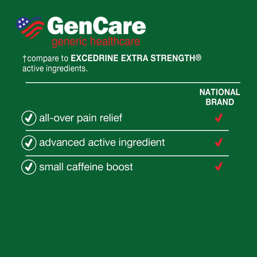 Alívio Da Dor Gencare Headache Relief Acetaminofeno Com Aspi - Imagem 4