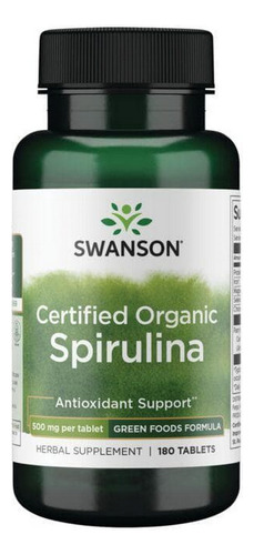 Espirulina Orgânica 500 Mg 180 Comprimidos Da Swanson Vitami