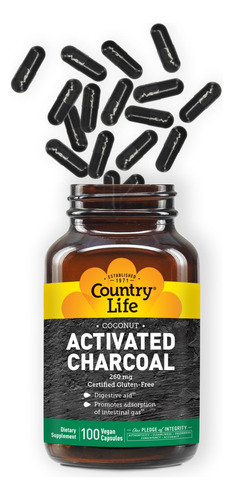 Suplemento De Carvão Ativado Country Life 260 Mg 100 Cápsula - Imagem 7