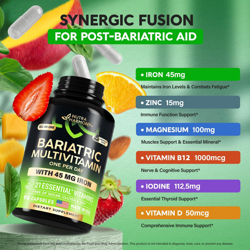 Multivitamínico Bariátrico - Suplementos De Ferro De 45 Mg - - Imagem 3