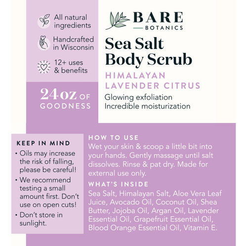 Esfoliante Corporal Bare Botanics Lavender Grapefruit 700ml - Imagem 8