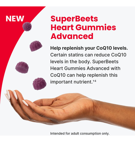 Suplementos Humann Superbeets Heart Gummies Advanced 60u - Imagem 3