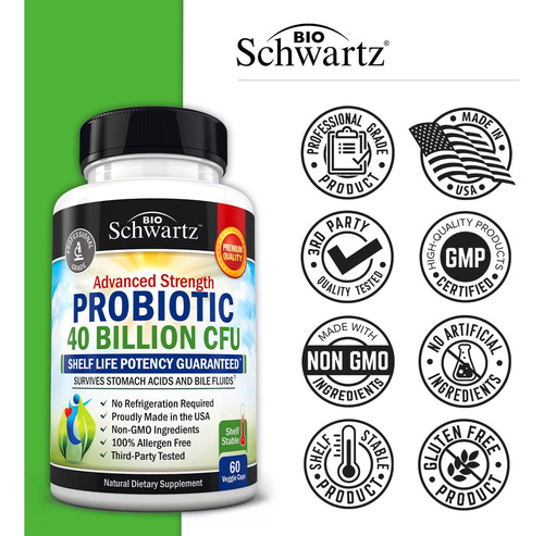 Suplemento Bioschwartz Daily Probiotic 40 Bilhões De Cfu Gut - Imagem 6