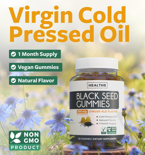 Suplemento Healths Harmony Black Seed Oil Gummies 60 Unidade - Imagem 2