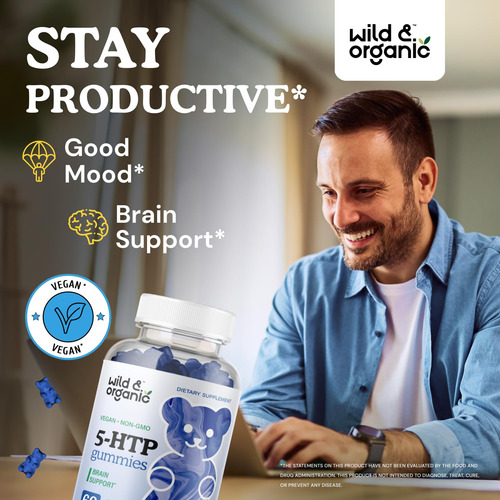Suplemento Wild & Organic 5-htp 200mg Mood Gummies 60 Vegan - Imagem 2