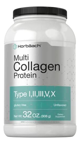 Proteína Em Pó Multi Colágeno 32 Onças | Tipo I, Ii, Iii, V